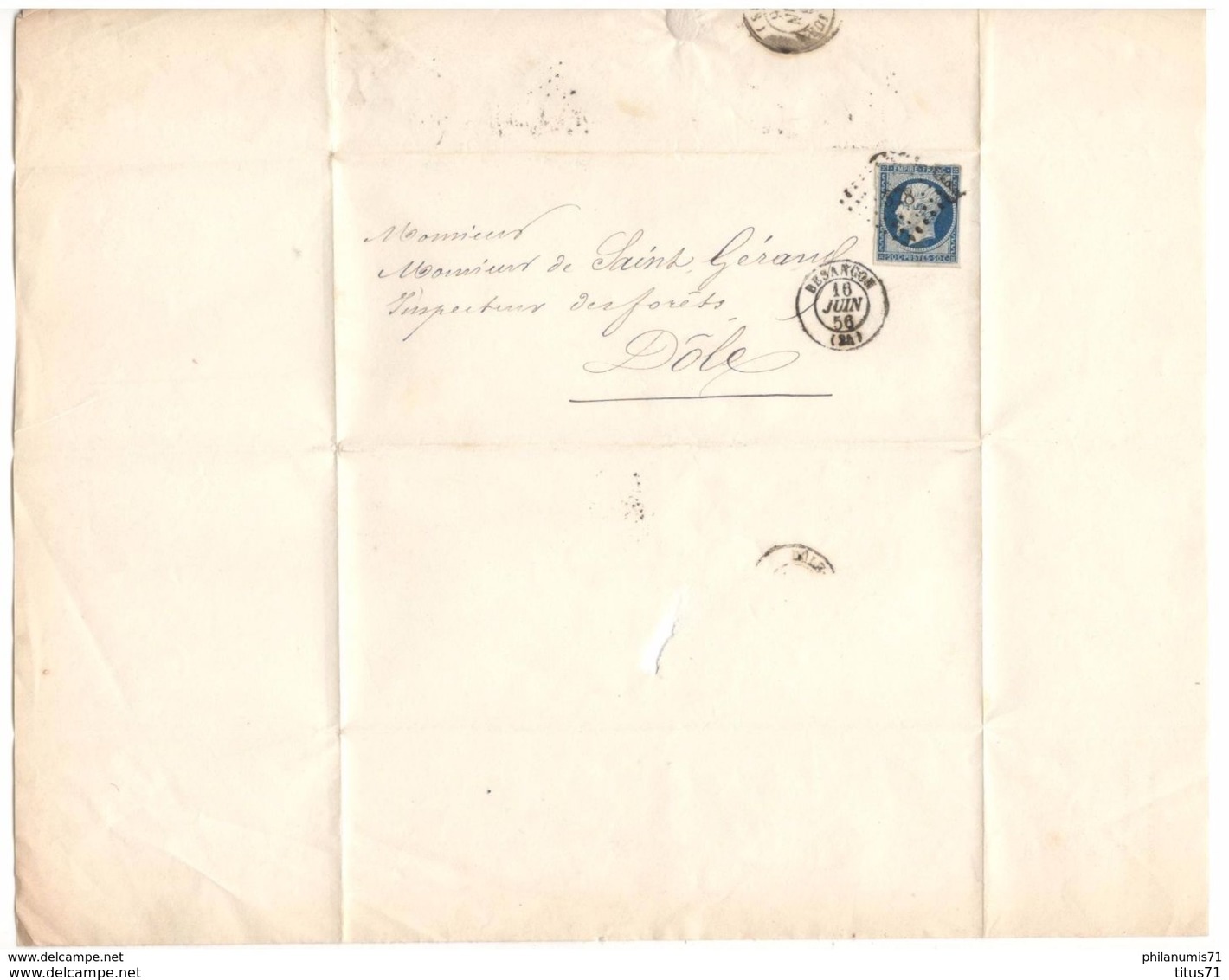 Marcophilie - Lettre De Besancon à Dole 1856 - 1849-1876: Période Classique