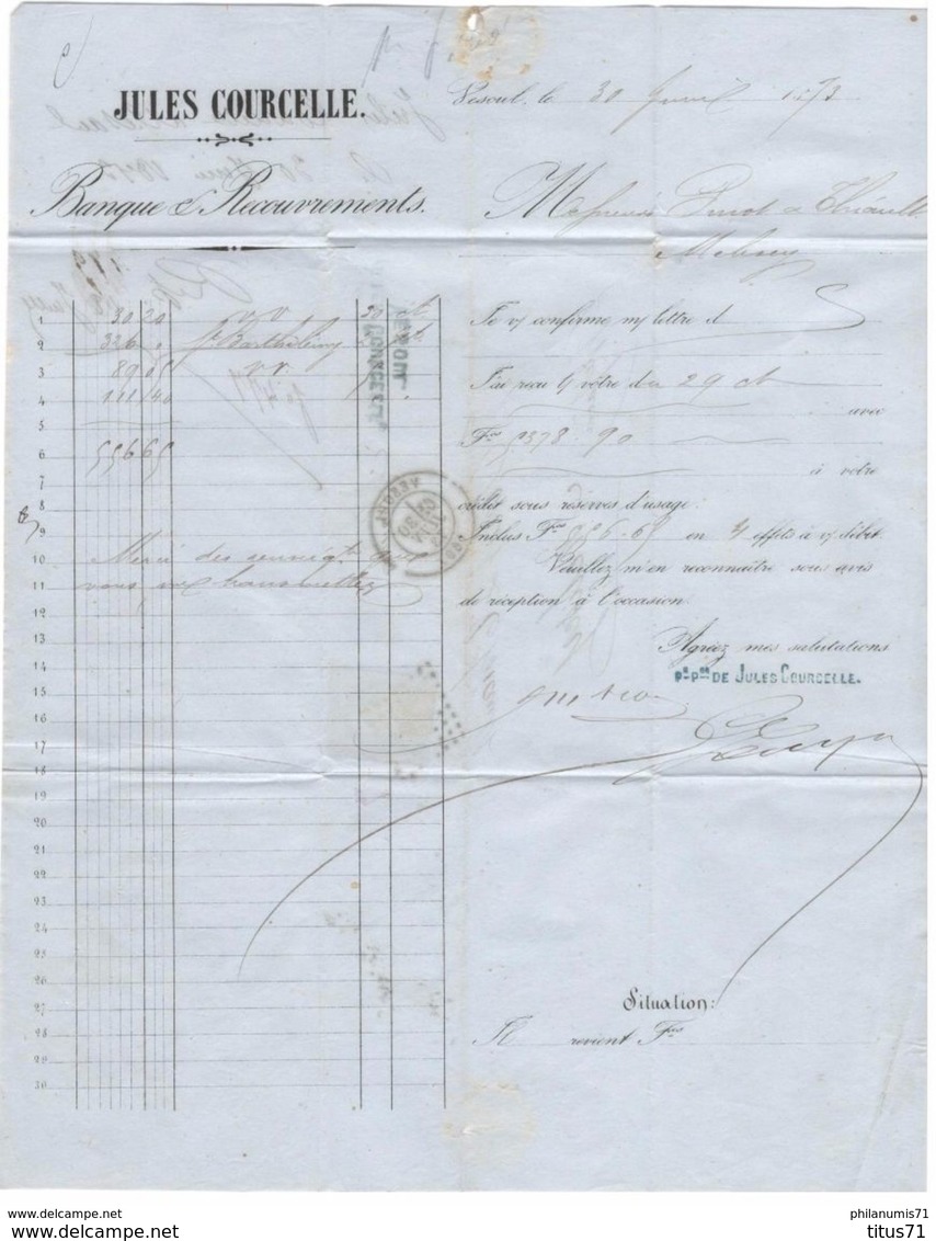 Marcophilie - Lettre De Vesoul à Mélisey 1873 - Tampon Grand Losange - 1849-1876: Période Classique