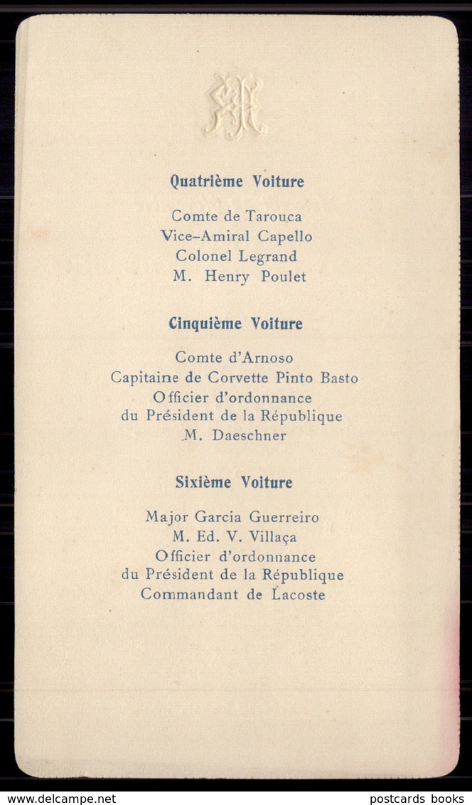 1905 Cortejo Da Visita REI D.CARLOS A França, C/ Presidente EMILE LOUBET. VOYAGE Du ROI De PORTUGAL En FRANCE - Programmes