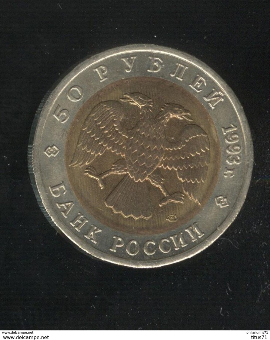 50 Roubles Russie 1993 Poule Du Caucase Bimétalique - Red Book - Russie