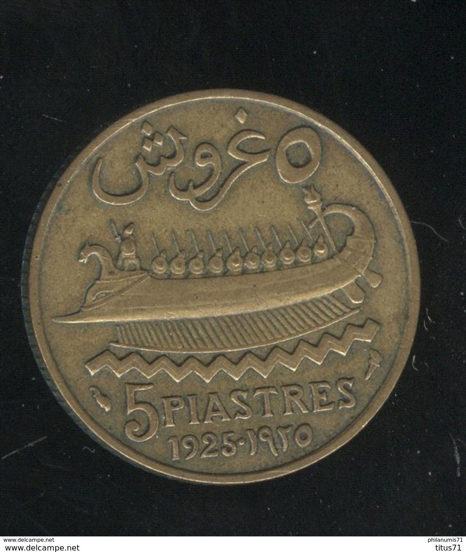 5 Piastres Etat Du Grand Liban 1925 - TTB - Lebanon