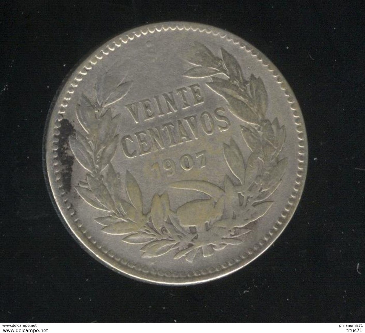 20 Veinte Centavos Chili / Chile 1907 - TTB - Chili