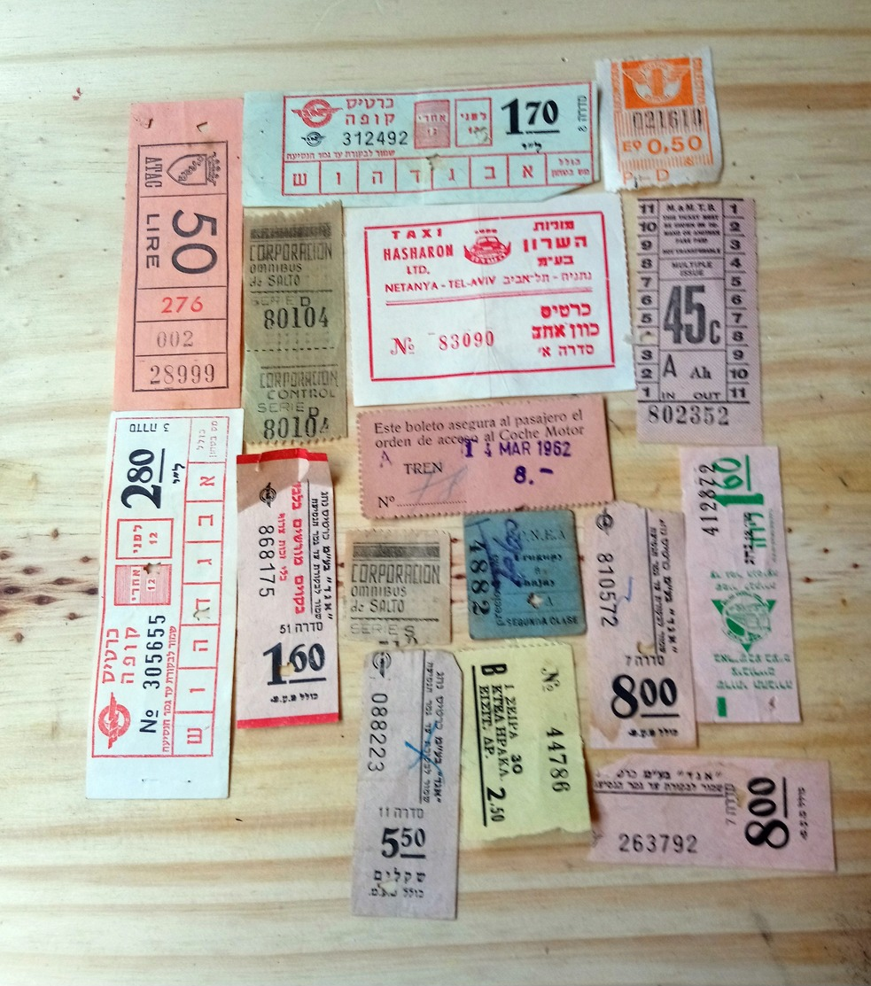 13 LOT OF 16, TICKETS OF BUS, , ISRAEL, AND ODETHS. - Autres & Non Classés