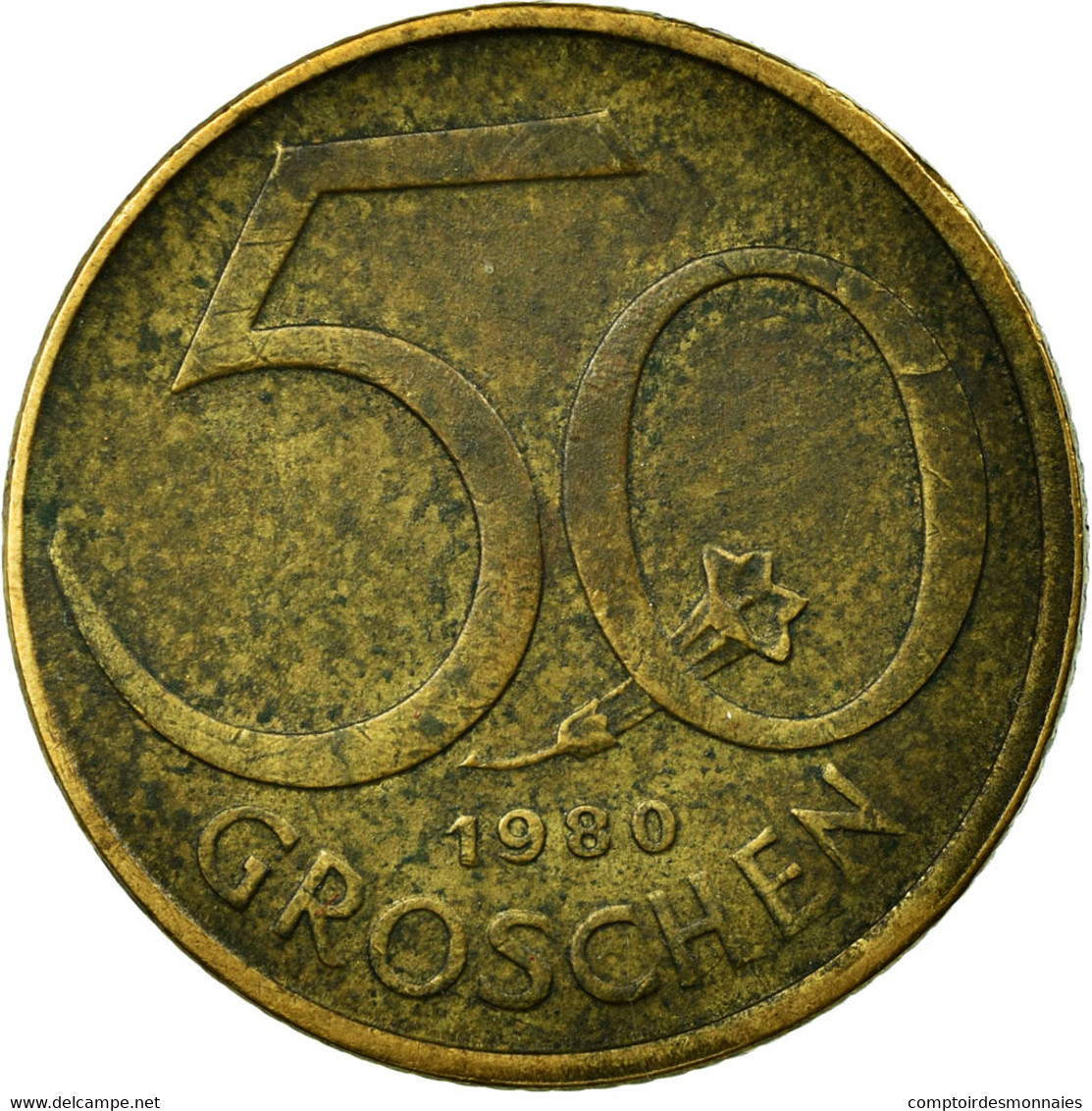 Monnaie, Autriche, 50 Groschen, 1980, TB+, Aluminum-Bronze, KM:2885 - Autriche