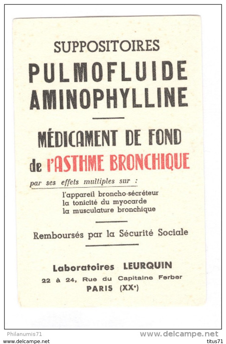 Buvard Pulmofluide Aminophylline - Laboratoire Leurquin - Très Bon état - Droguerías