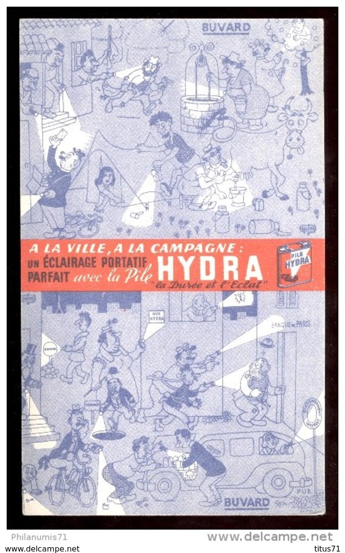 Buvard HYDRA - Dessin De Dubout - 20,7  X 12,9 Cm - Batterien