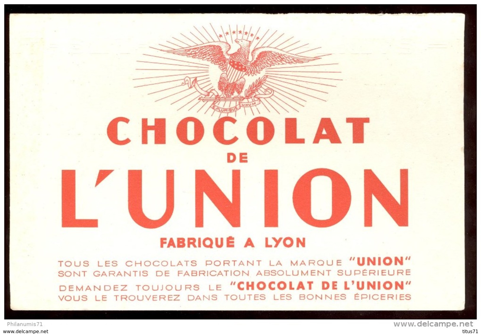 Buvard Chocolat De L'Union - 21 X 13,5 Cm - Chocolat