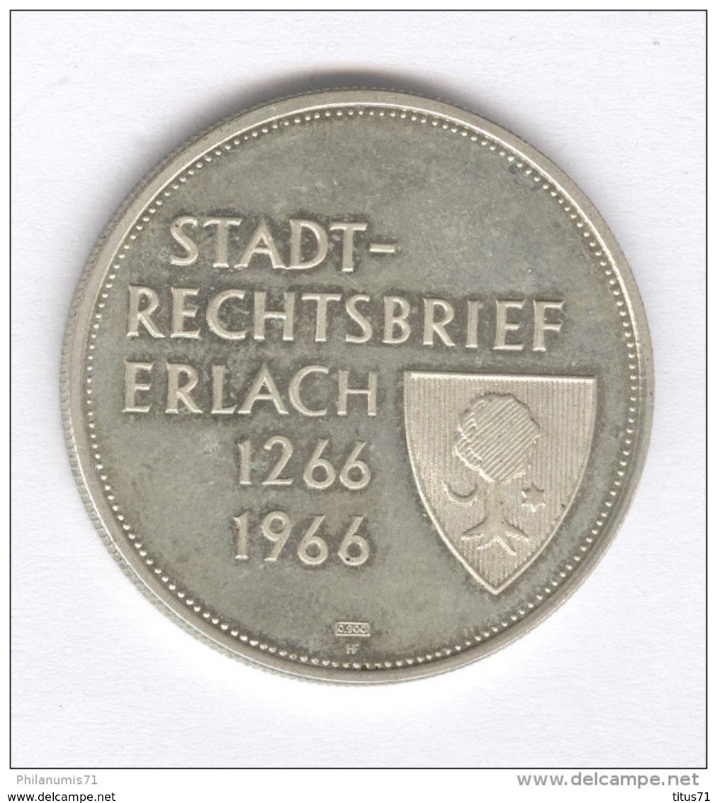 Médaille Suisse Stadt-rechtsbrief Erlach - 1266-1966 - Argent 900/1000 ème - Autres & Non Classés