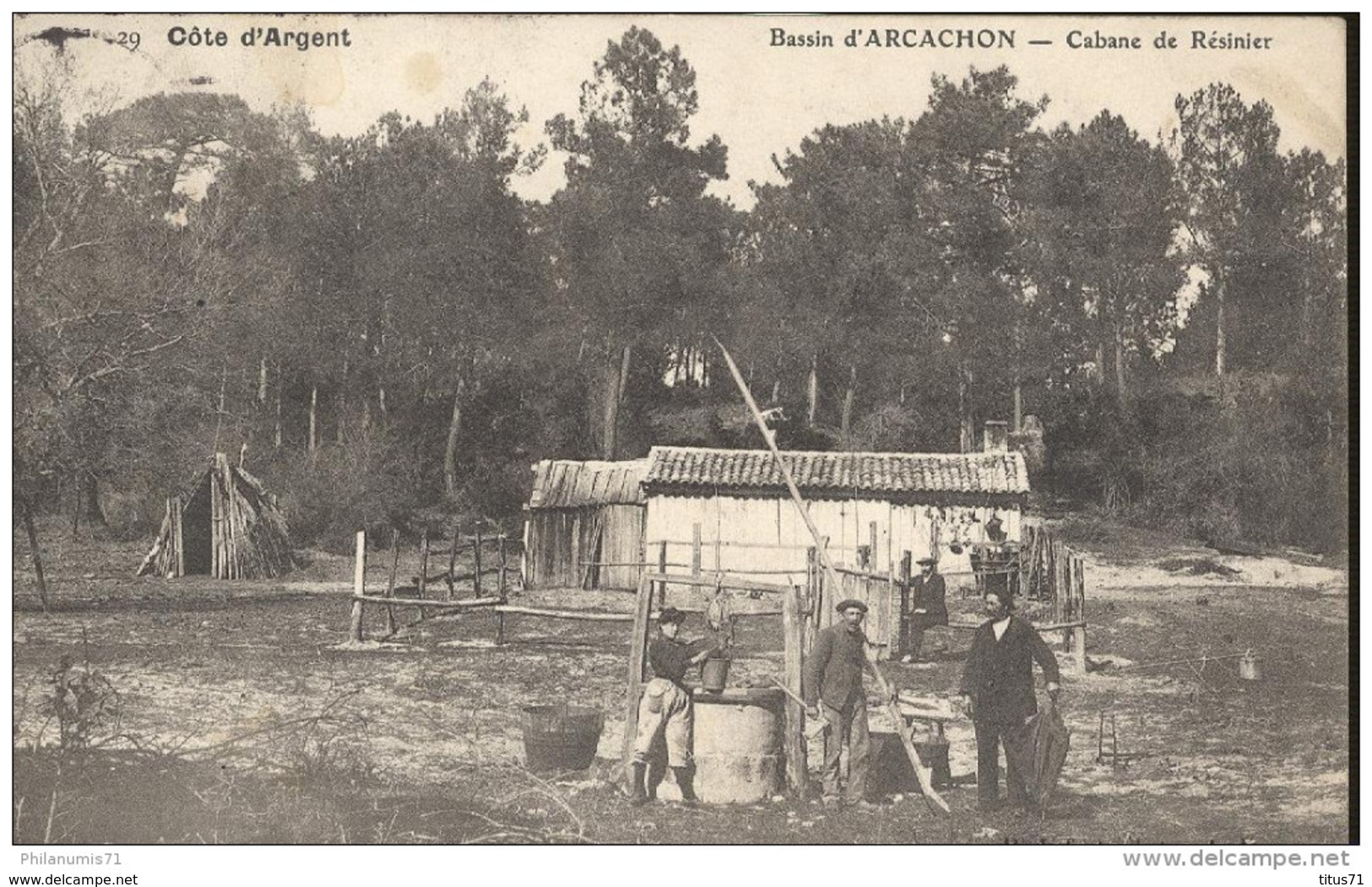 CPA Bassin D'Arcachon - Cabanes De Résinier - Côte D'Argent - Circulée 1909 - Arcachon