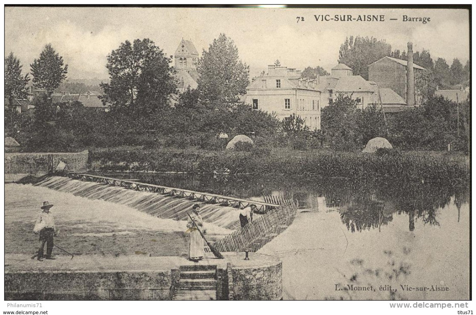 CPA Vic Sur Aisne - Barrage - Dos Divisé - Circulée - Vic Sur Aisne