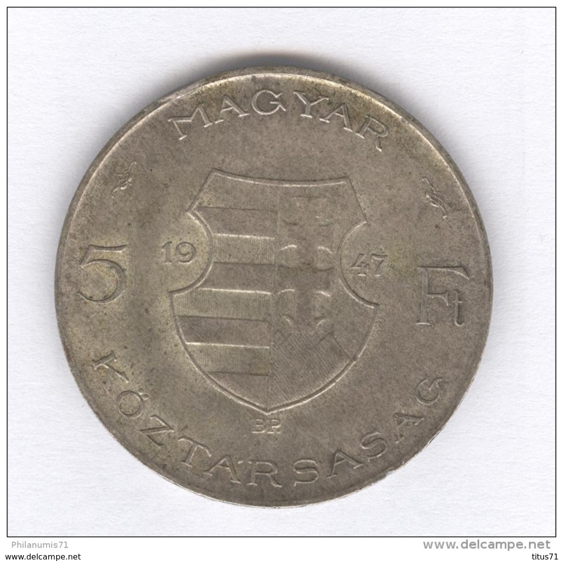 5 Florint Hongrie 1947 - Kossuth - Argent / Silver - Hungary