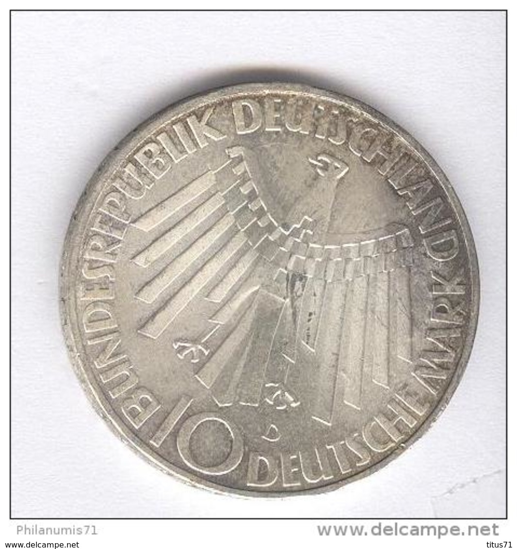 10 Mark Allemagne / Germany 1972 D - Jeux Olympiques / Olympic Games - Argent / Silver TTB - Sonstige & Ohne Zuordnung