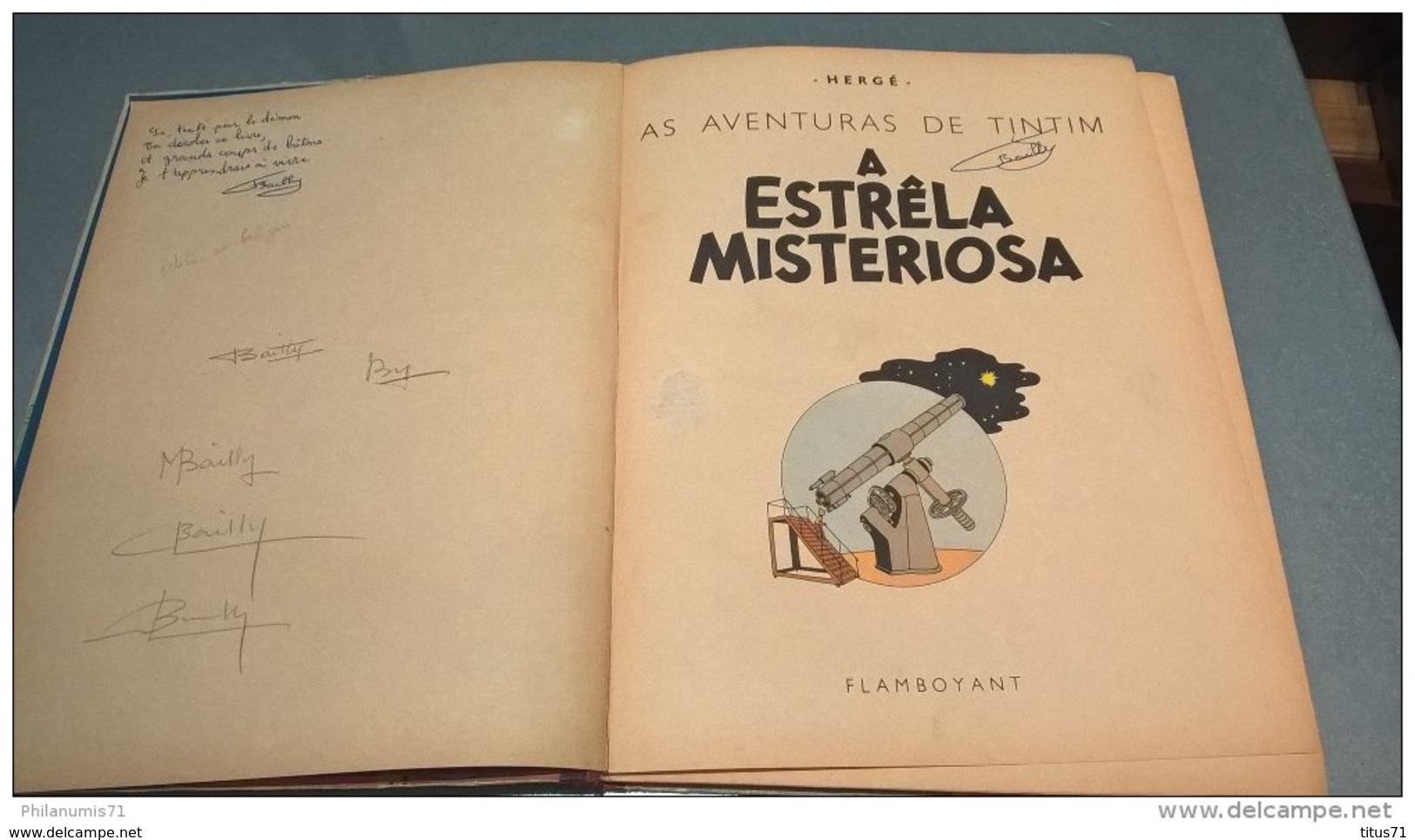 BD Tintin - L'étoile mystérieuse en Portugais - Tintim A Estrêla misteriosa - Flamboyant - circa 1960