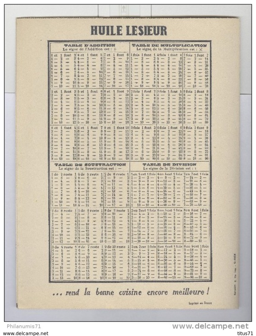 Protège Cahier Huile Lesieur - Très Bon état - L