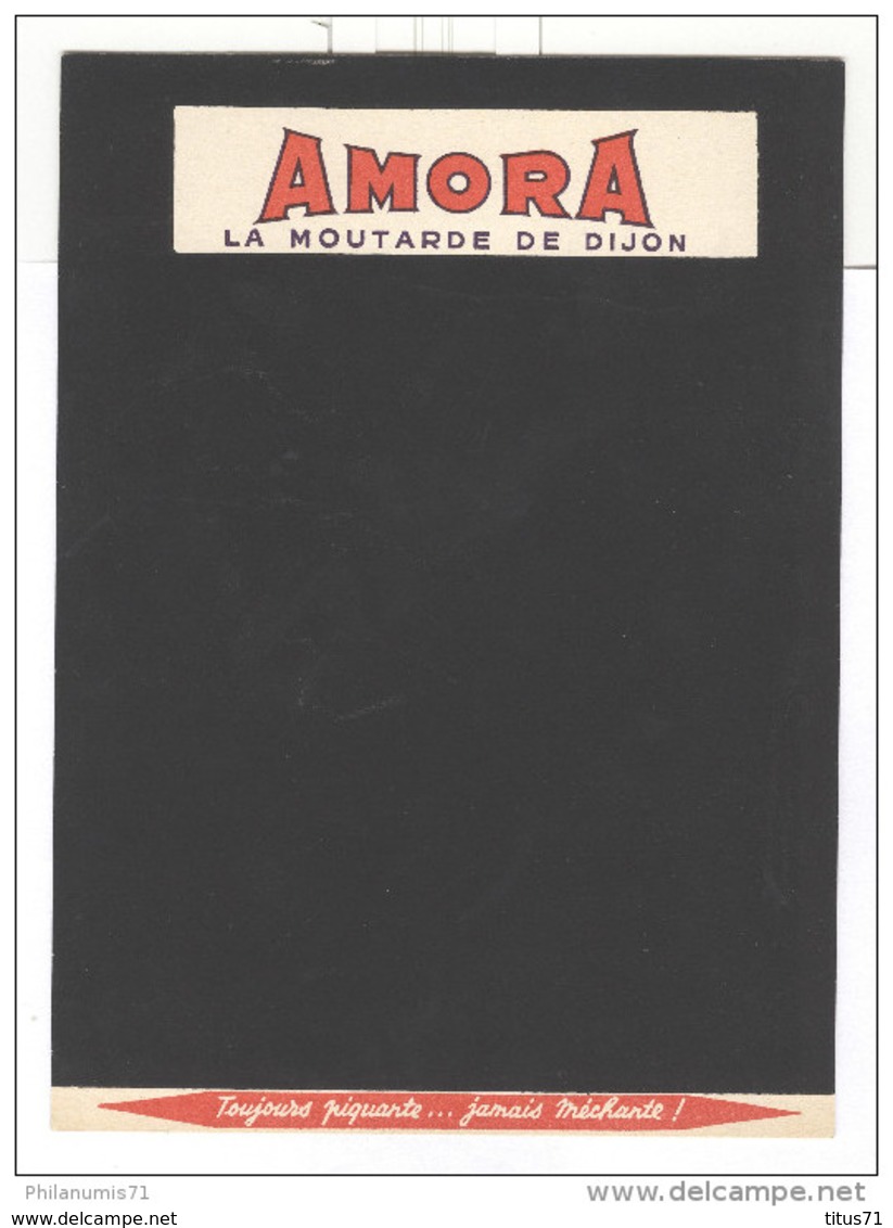 Ardoise Publicitaire Cartonnée - Amora - Très Bon état - A