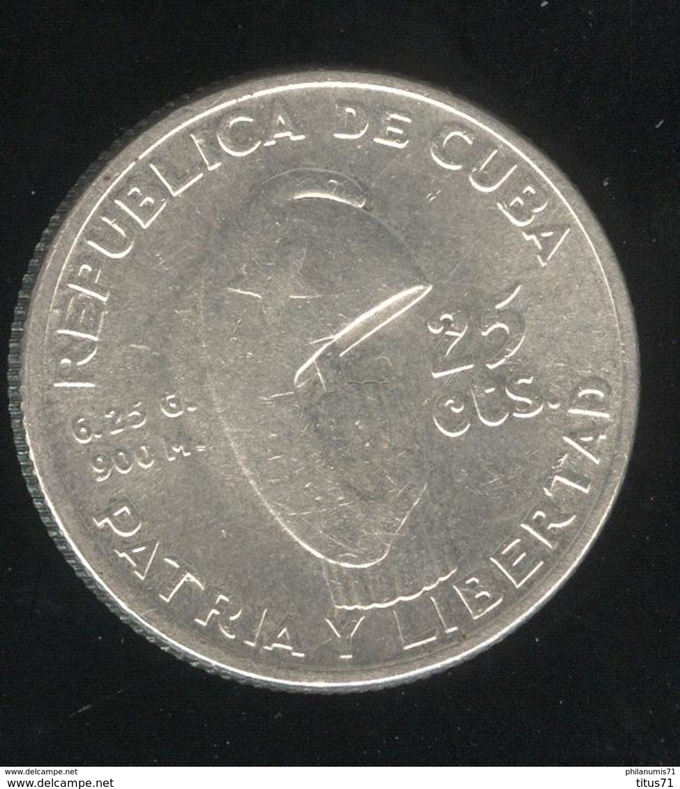 25 Centavos Cuba 1953 TTB - Kuba