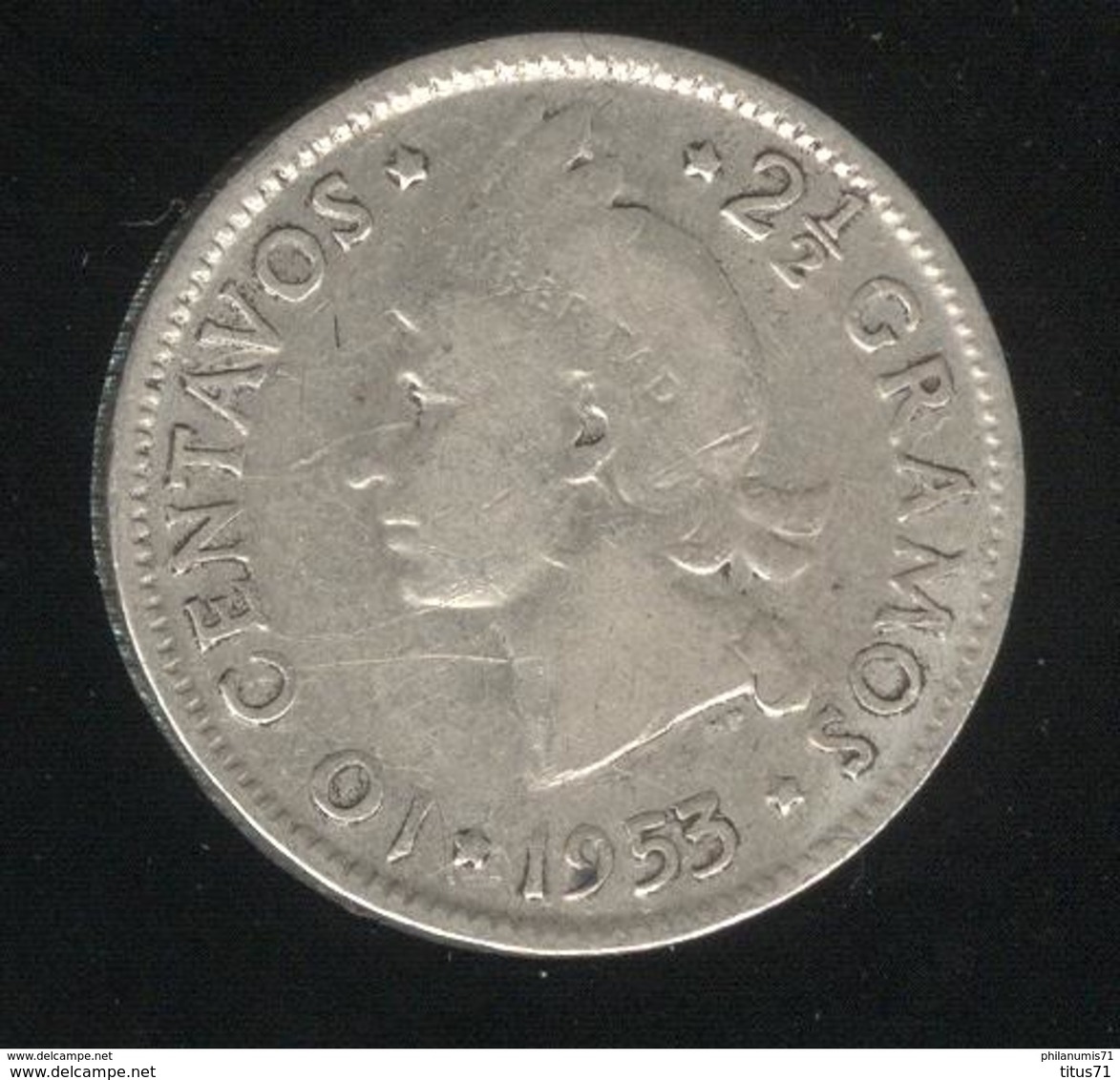 10 Centimos 1953 République Dominicaine TTB - Dominicana