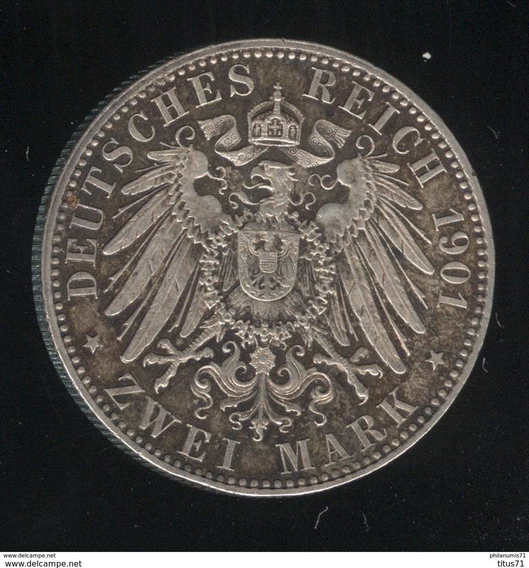 2 Mark Allemagne / Germany 1901 A - TTB+ - 2, 3 & 5 Mark Zilver