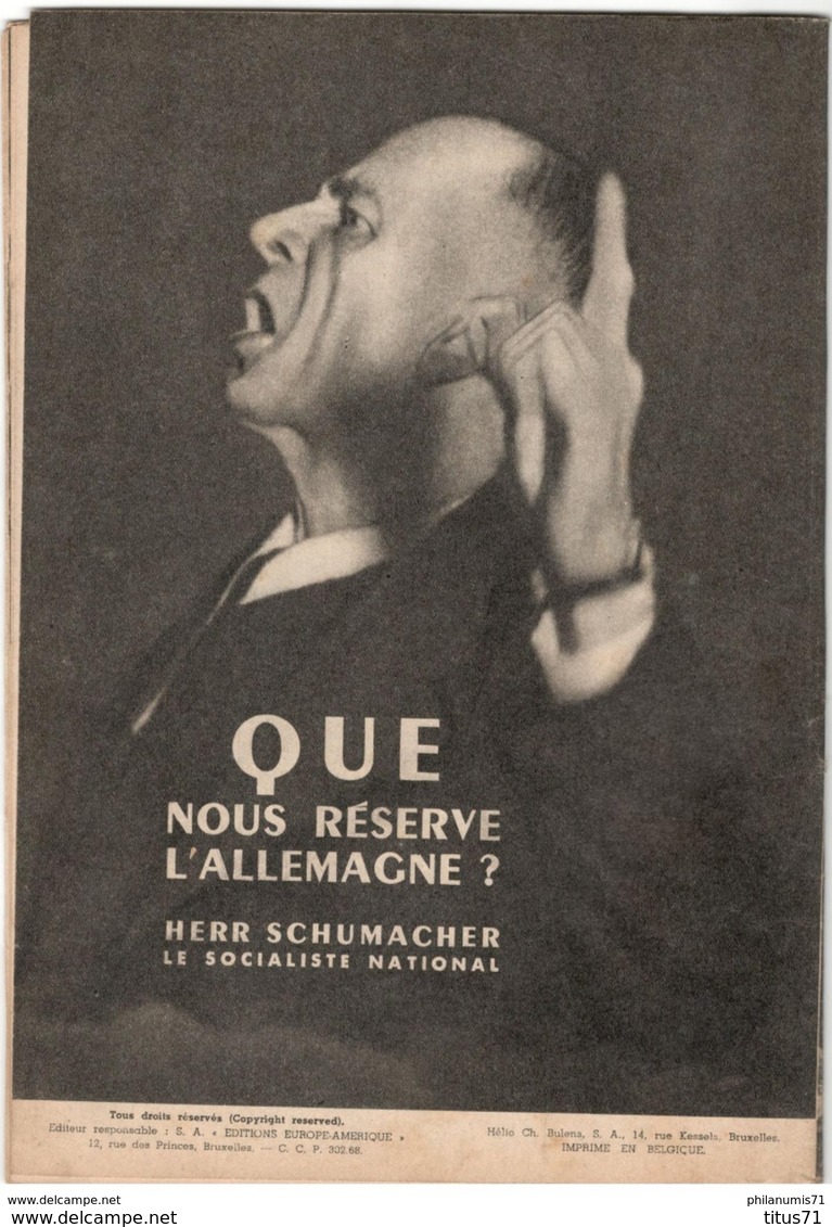 Revue Europe Amérique - Hebdomadaire Belge - N° 106 Juin 1947 - 1900 - 1949