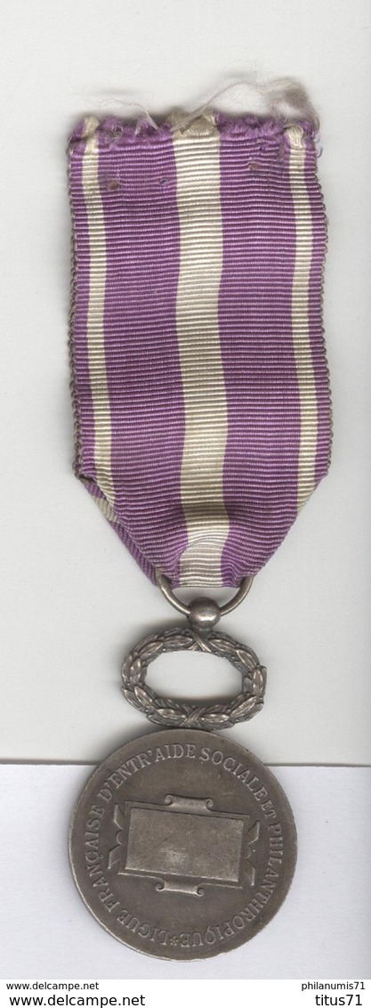 Médaille De Bronze Du Mérite Civique - Ligue Française D'entraide Sociale Et Philantropique - Non Attribuée - Francmasonería