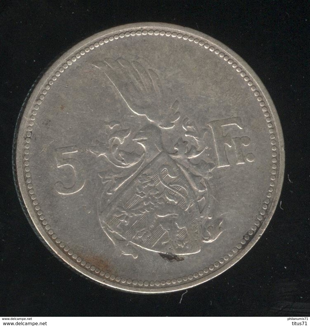 5 Francs Luxembourg 1929 - Grande Duchesse Charlotte - Luxemburgo