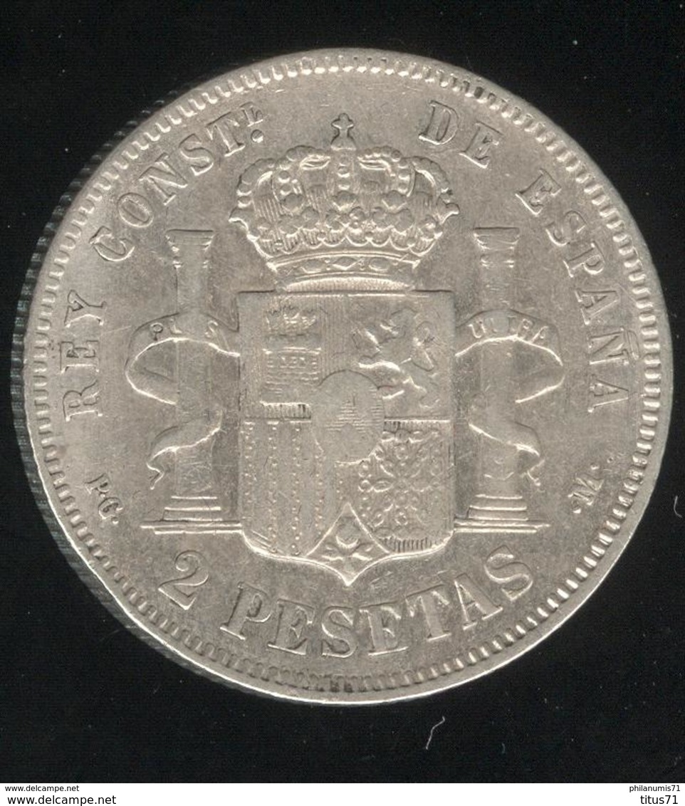 2 Pesetas Espagne 1892 - Alphonse XIII - Verzamelingen