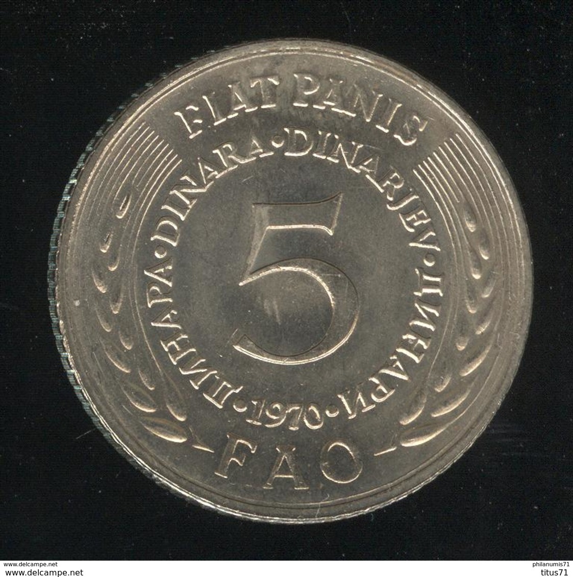5 Dinar Yougoslavie FAO 1970 - UNC - Yougoslavie