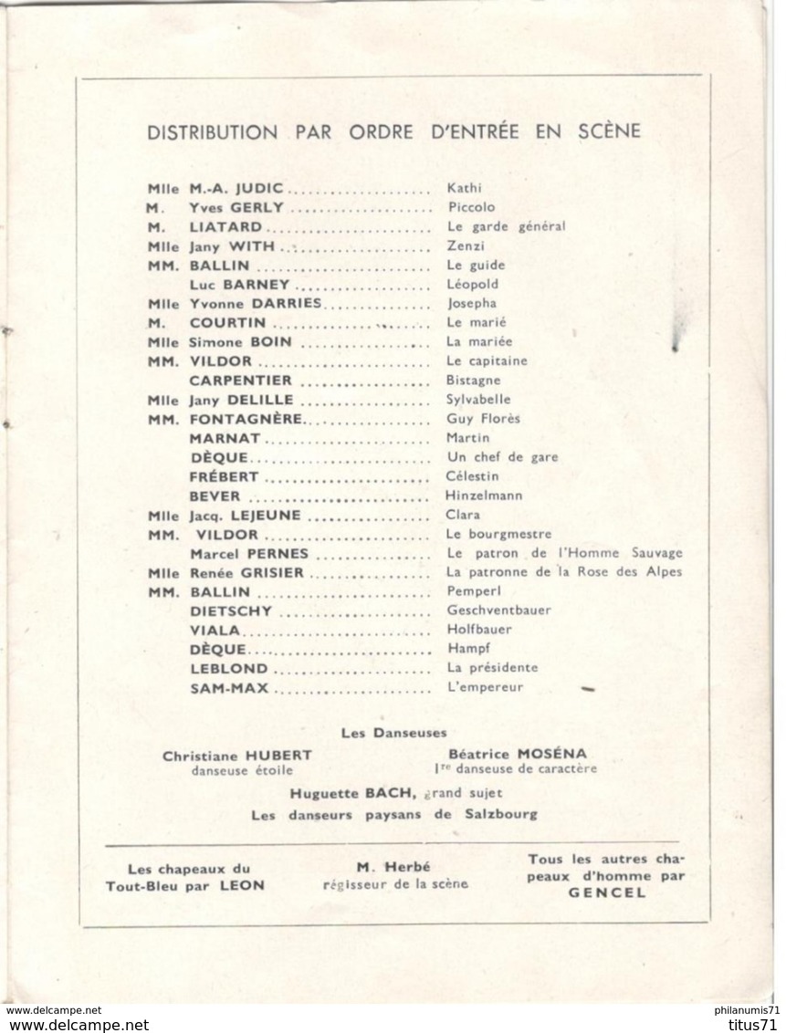Programme Du Théatre Du Chatelet  - Spectacle De Chansonniers - 1948 - Programme