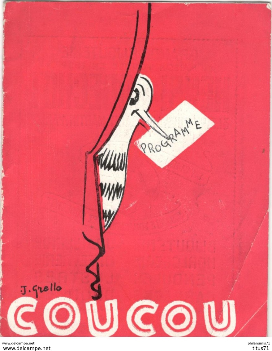 Programme Du Cabaret Le Coucou - Spectacle De Chansonniers - Circa 1950 - Programme