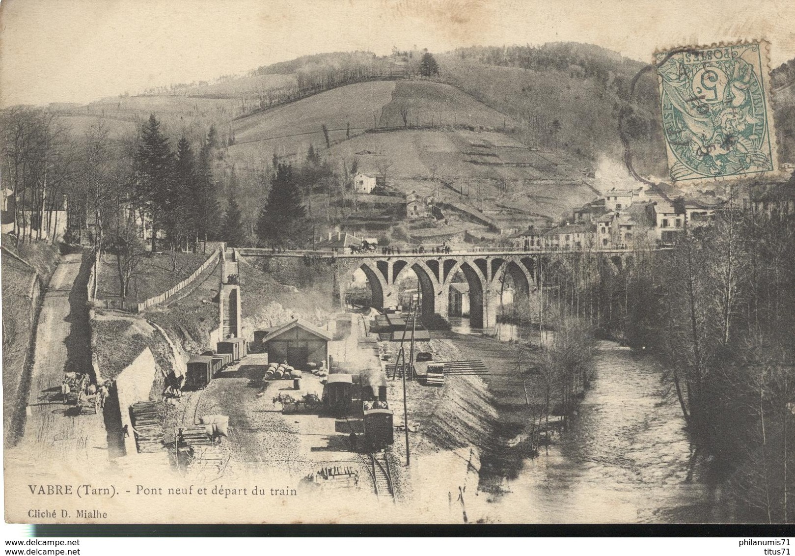 CPA  Vabre - Pont Neuf - Départ Du Train - Circulé - Vabre