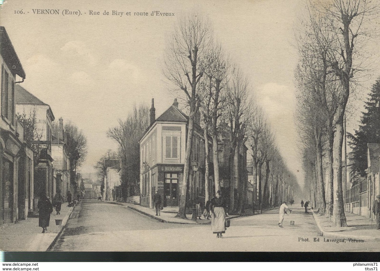 CPA  Vernon - Rue De Bizy - Route D'Evreux - Circulé 1924 - Vernon