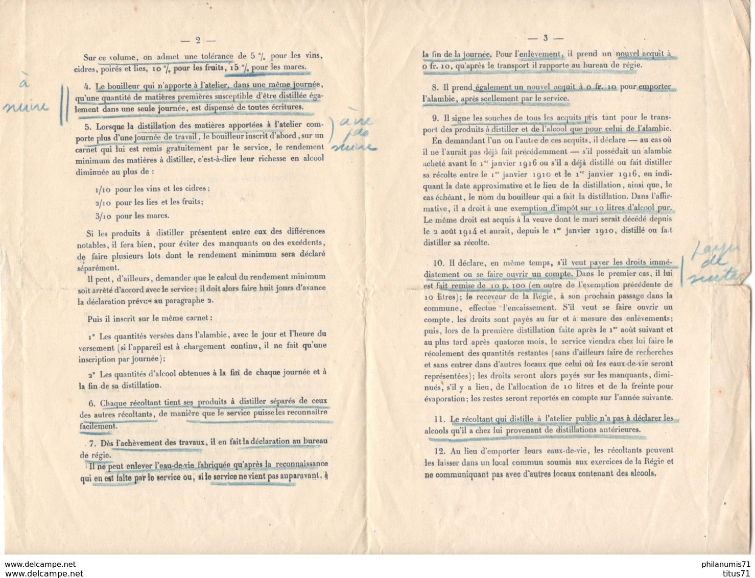 Réglementation De La Production Des Alcools Et Eaux De Vie De Vins...- Loi Du 30 Juin 1916 - Autres & Non Classés