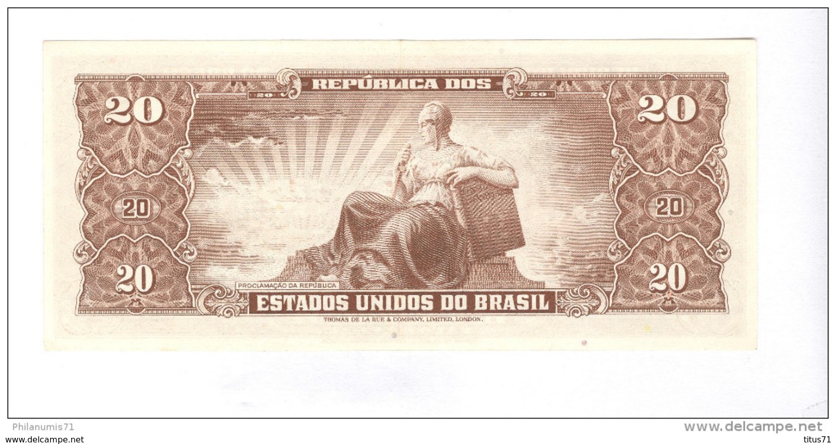 Billet 20 Cruzeiros Brésil / Brasil / Brazil 1962 - Très Bon état - 1 Pliure Vertical - Brésil