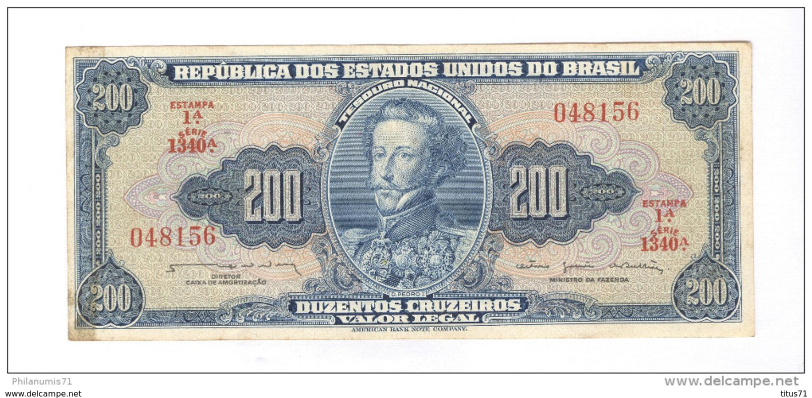 Billet 200 Cruzeiros Brésil / Brasil / Brazil 1964 - Très Bon état - 1 Pli Vertical - Brésil