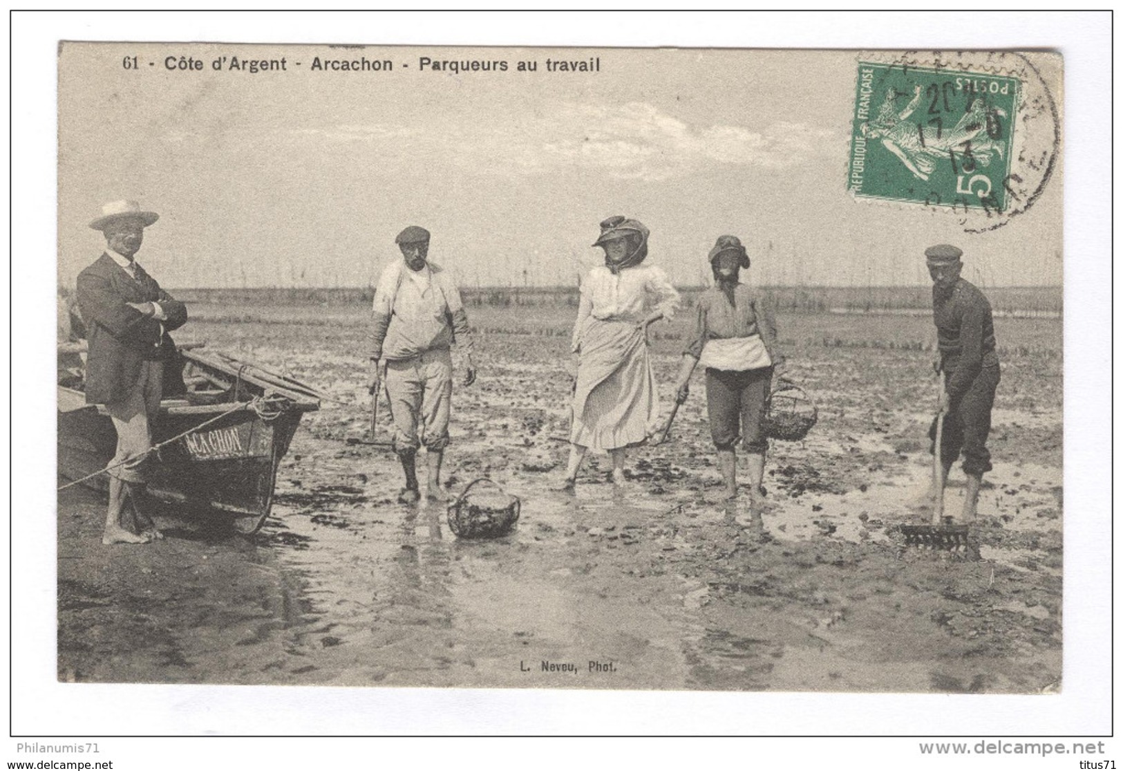 CPA Arcachon - Côte D'Argent - Parqueurs Au Travail - Circulée - Arcachon