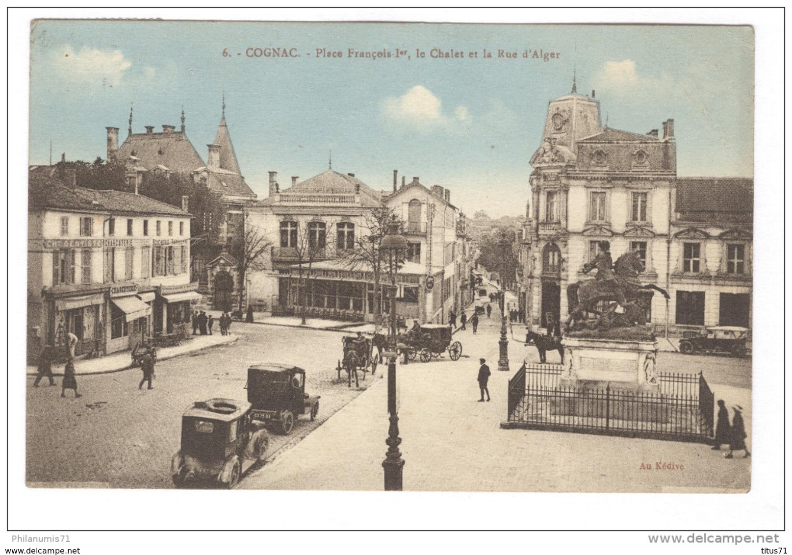 CPA Cognac - Place François Ier- Chalet Et Rue D'Alger  -  Circulée 1933 - Cognac