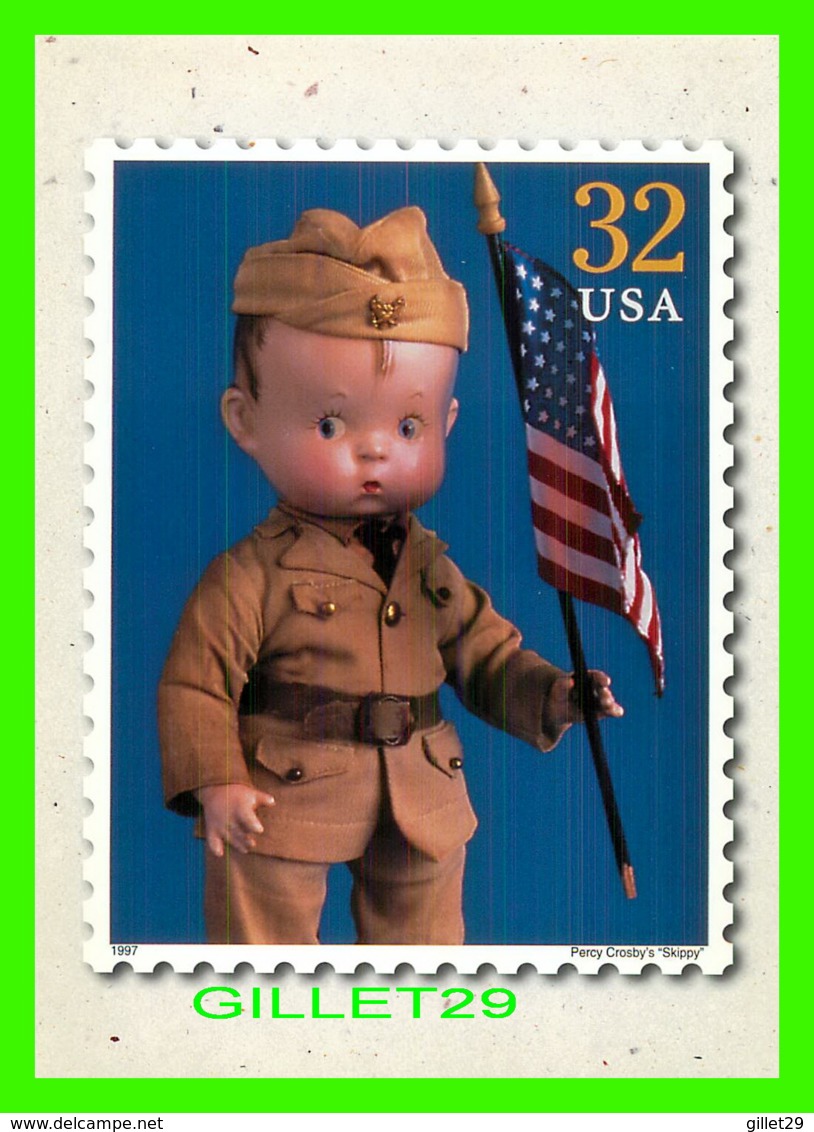 TIMBRES REPRESENTATIONS - CLASSIC AMERICAN DOLLS,  PERCY CROSBY'S SKIPPY. 1932 - SOLDIER - - Timbres (représentations)