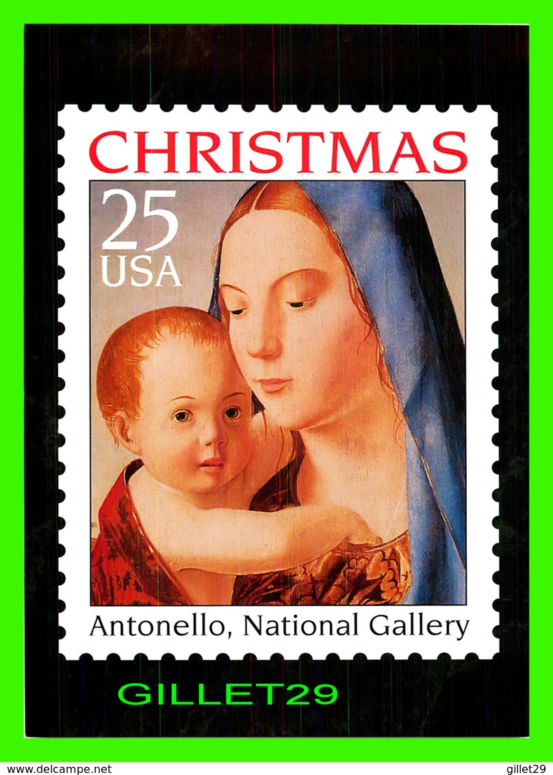 TIMBRES REPRÉSENTATIONS - CHRISTMAS - ANTONELLO DA MESSINA (1430-1479) MADONNA AND CHILD - STAMP ISSUE, 1990 - - Timbres (représentations)