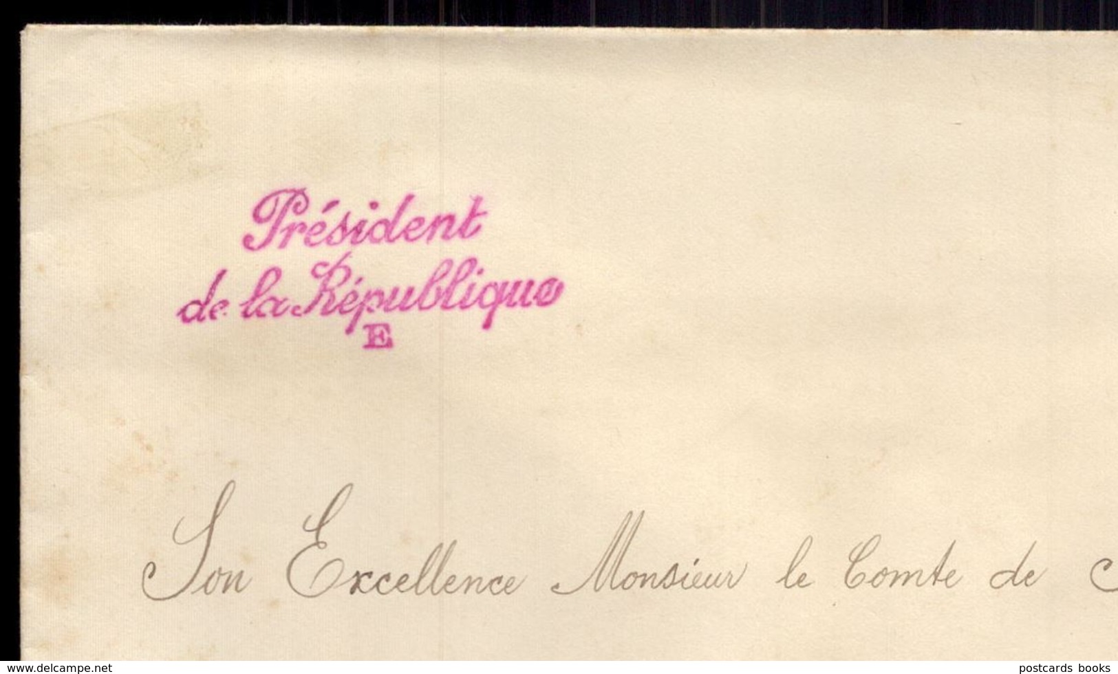 1905 CONVITE Do Presidente França EMILE LOUBET Para CONDE De SABUGOSA Palais De L'Elysée. Timbre President Republique - Programma's