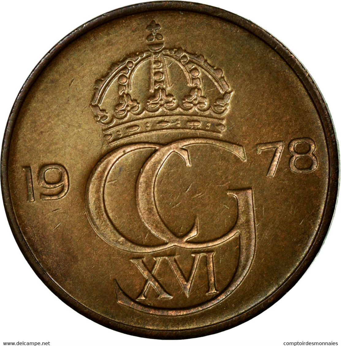 Monnaie, Suède, Carl XVI Gustaf, 5 Öre, 1978, TB+, Bronze, KM:849 - Suède