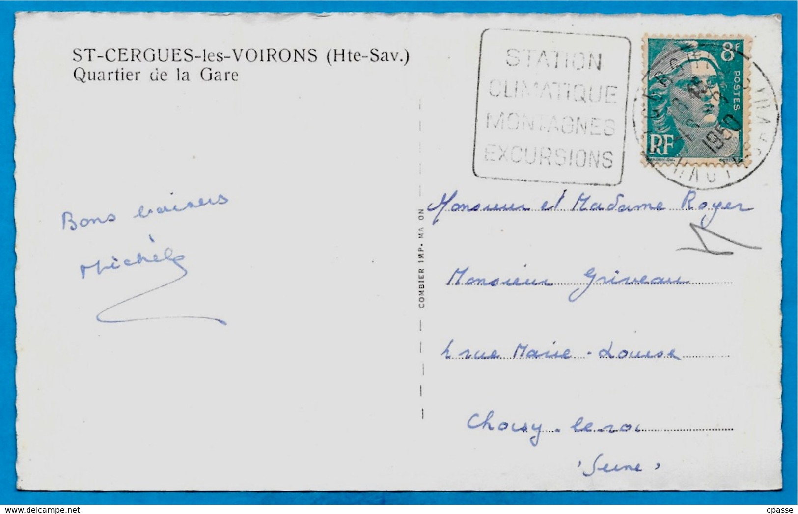 CPA CPSM 74 St SAINT-CERGUES-les-VOIRONS Haute-Savoie - Quartier De La Gare ° Combier * Phila Cachet Daguin - Saint-Cergues