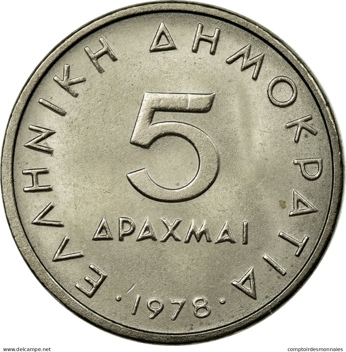 Monnaie, Grèce, 5 Drachmai, 1978, TTB+, Copper-nickel, KM:118 - Grèce