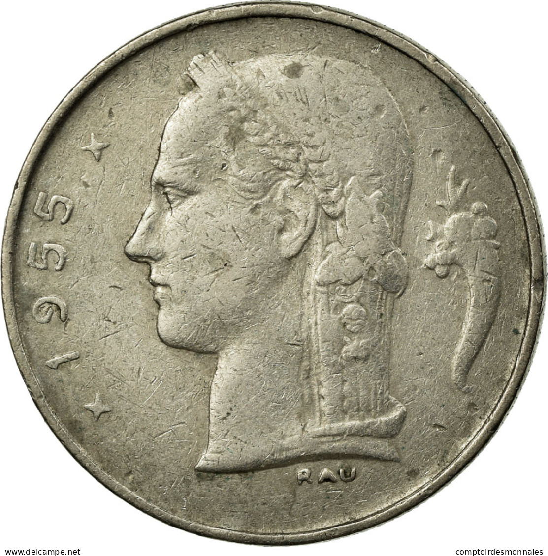 Monnaie, Belgique, Franc, 1955, TTB, Copper-nickel, KM:142.1 - 1 Franc