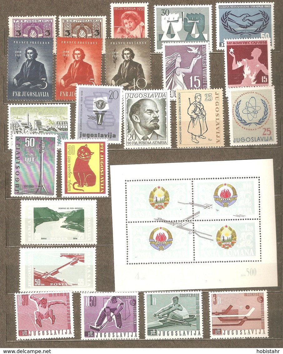 Yugoslavia - Different Complete Sets And Single Stamps, MNH - Collections, Lots & Series