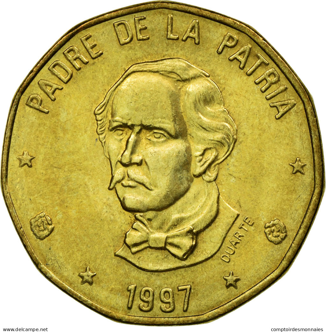 Monnaie, Dominican Republic, Peso, 1997, TTB, Laiton, KM:80.3 - Dominicaanse Republiek