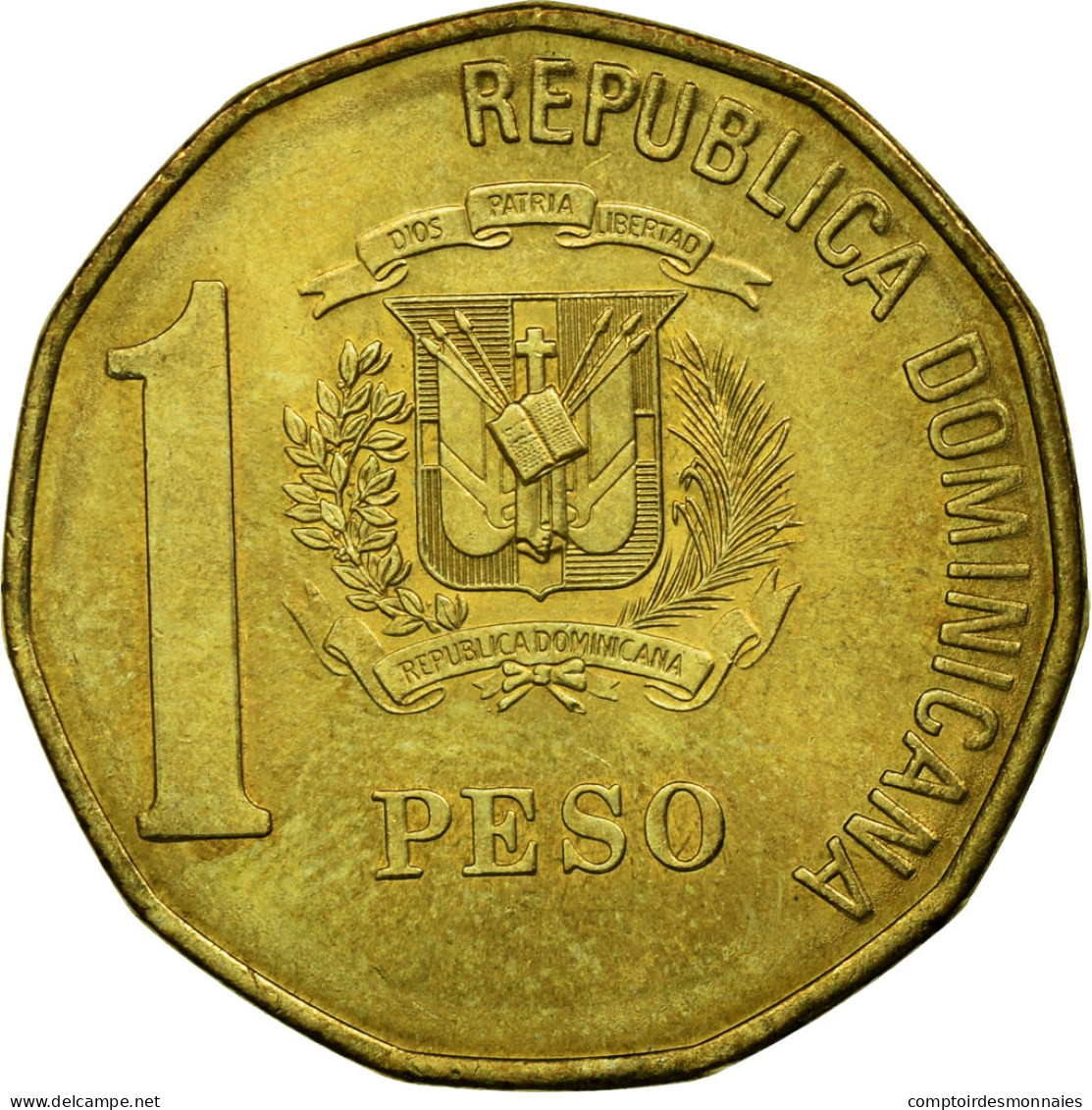 Monnaie, Dominican Republic, Peso, 1997, TTB, Laiton, KM:80.3 - Dominicaanse Republiek