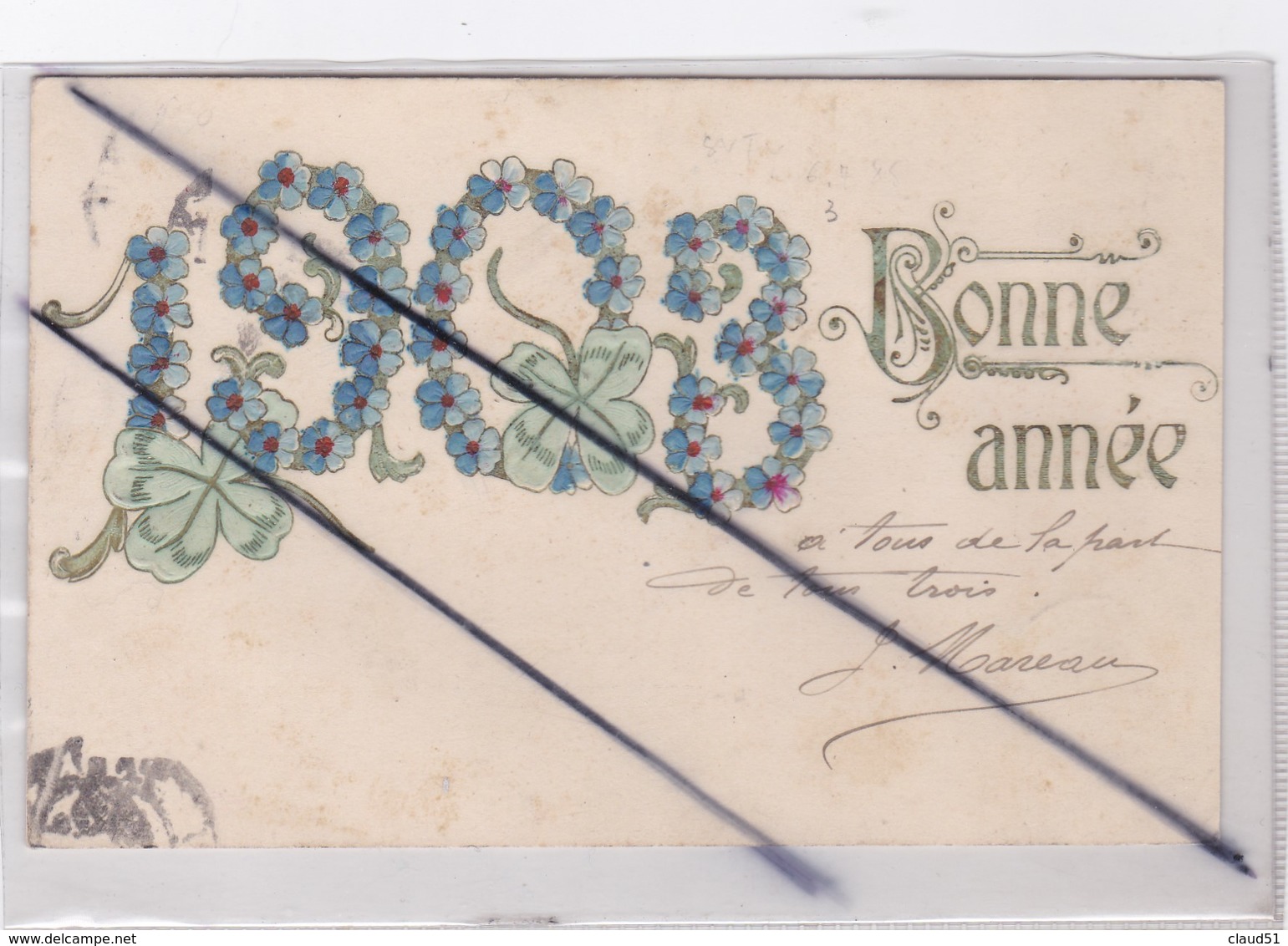 Bonne Année 1903 (les Chiffres Sont Gaufrés -carte Précurseur) - Año Nuevo