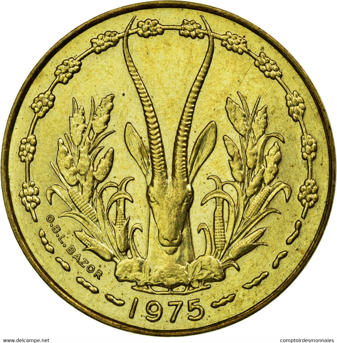 Monnaie, West African States, 10 Francs, 1975, SUP, Aluminum-Nickel-Bronze - Côte-d'Ivoire