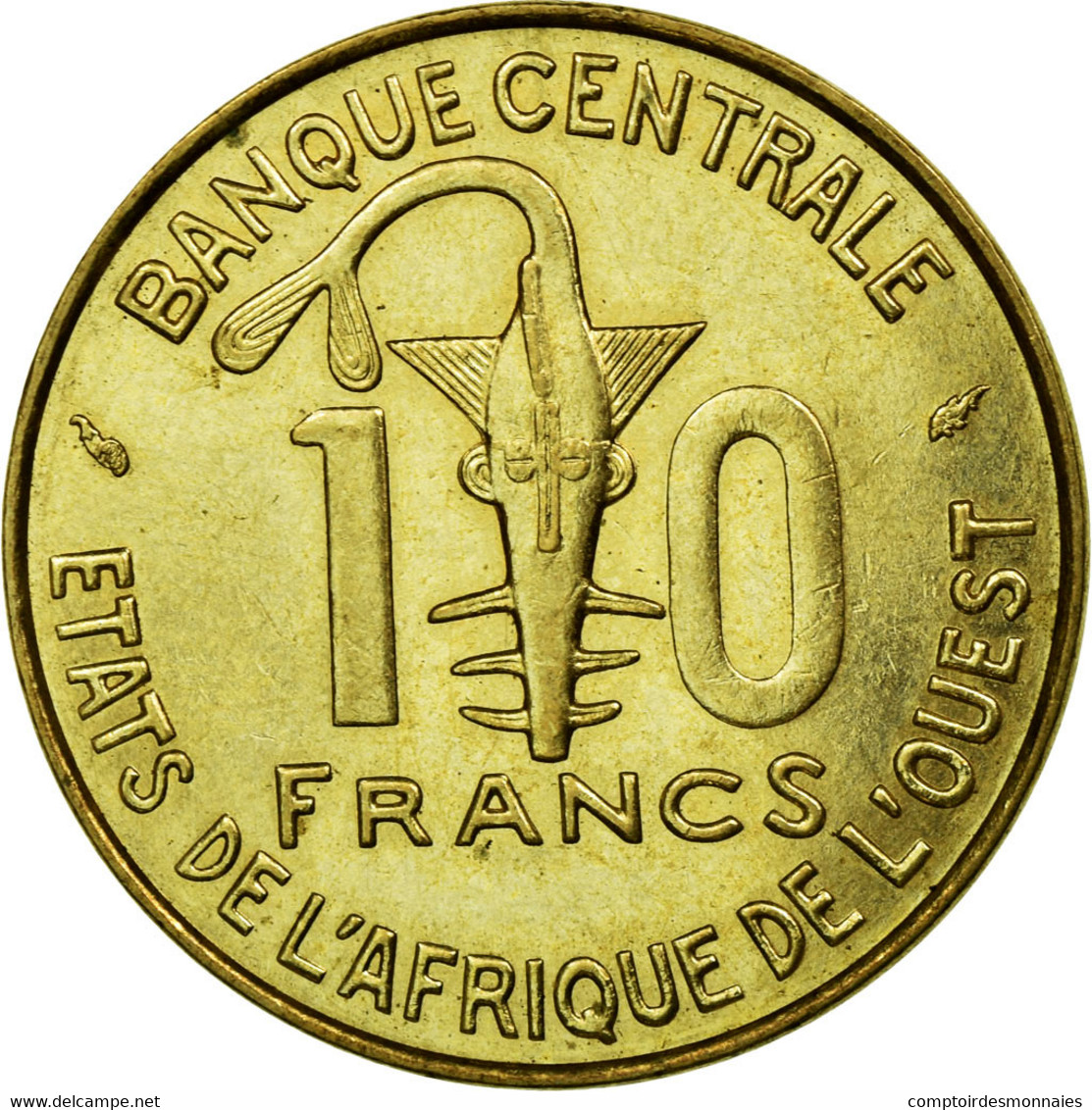 Monnaie, West African States, 10 Francs, 1975, SUP, Aluminum-Nickel-Bronze - Costa De Marfil