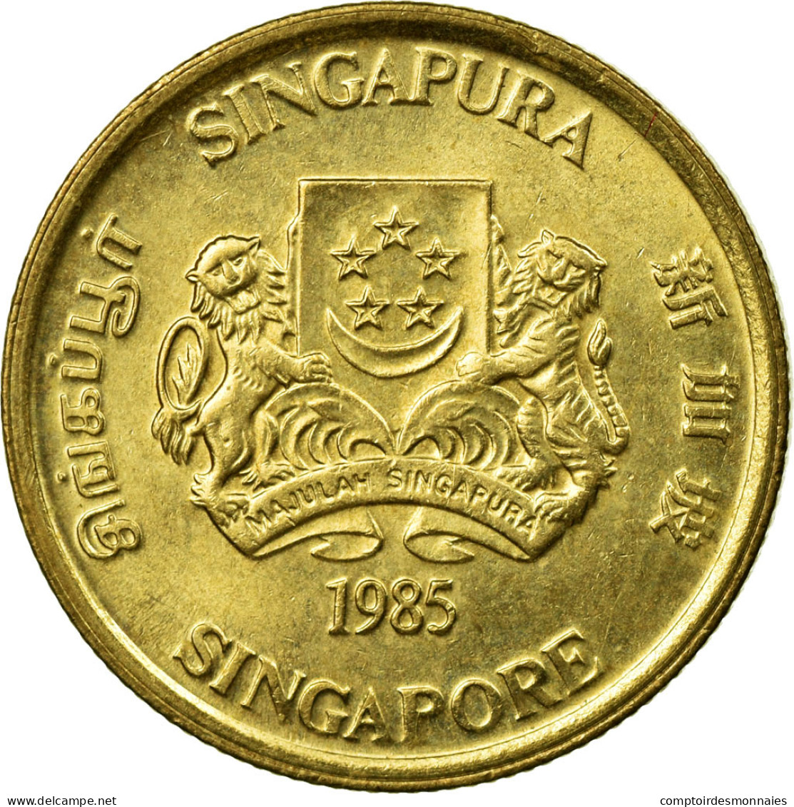 Monnaie, Singapour, 5 Cents, 1985, British Royal Mint, SUP, Aluminum-Bronze - Singapour